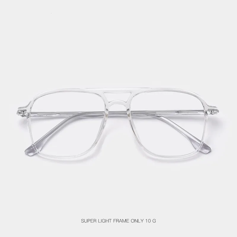 Gmei Unisex Eyeglasses Transparent Double Beam Retro Flat 6536