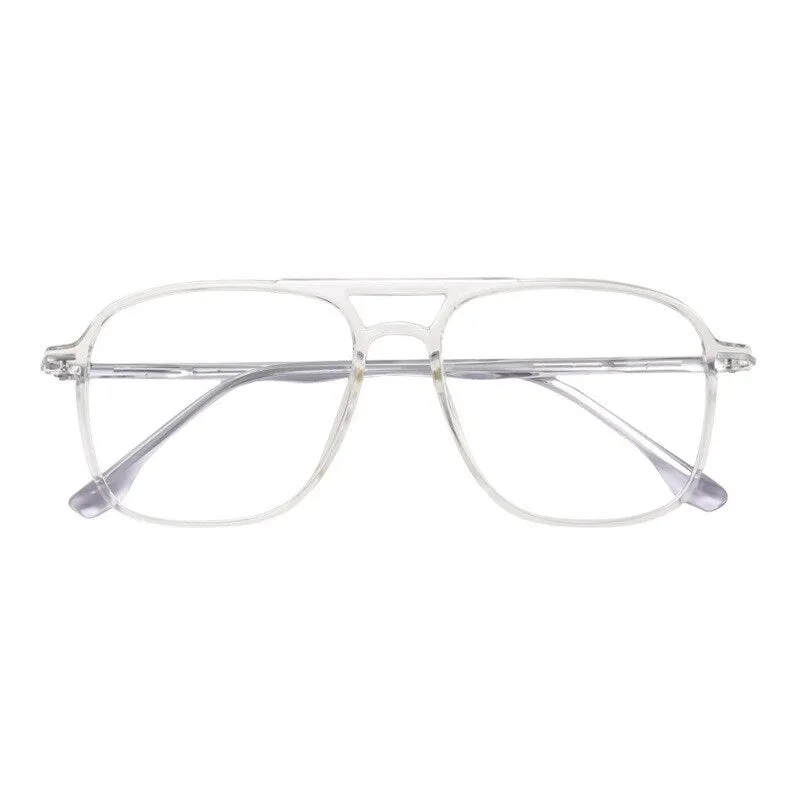 Gmei Unisex Eyeglasses Transparent Double Beam Retro Flat 6536
