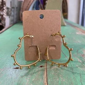 Heart Bead Hoop Earrings