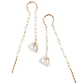 Herkimer Horseshoe Threader Chain Earrings