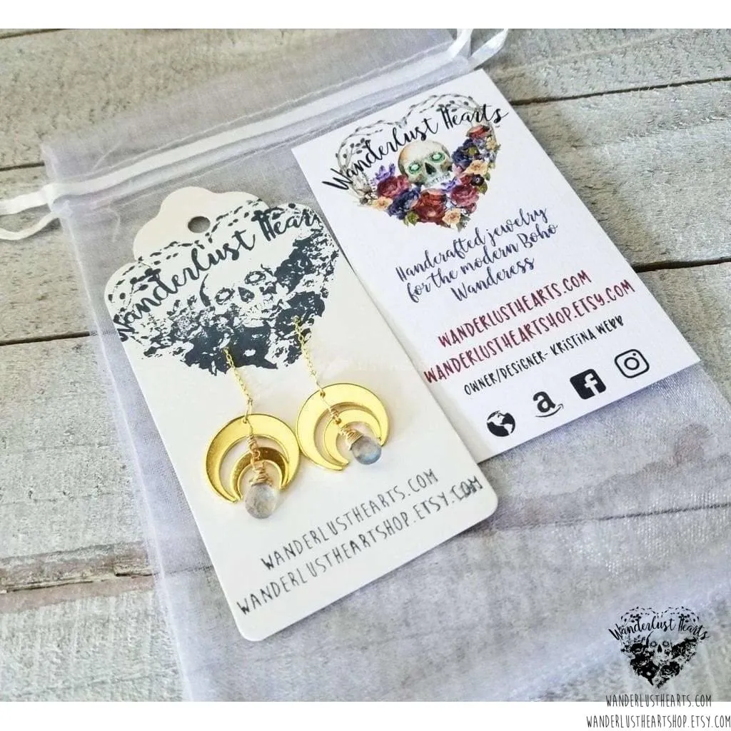 Horn Moon threader earrings