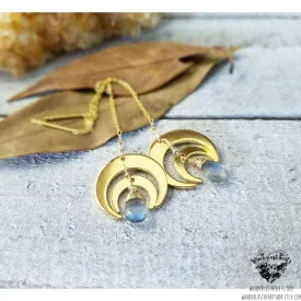Horn Moon threader earrings