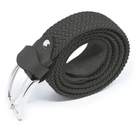 Italian Black Elastic Braided Belt