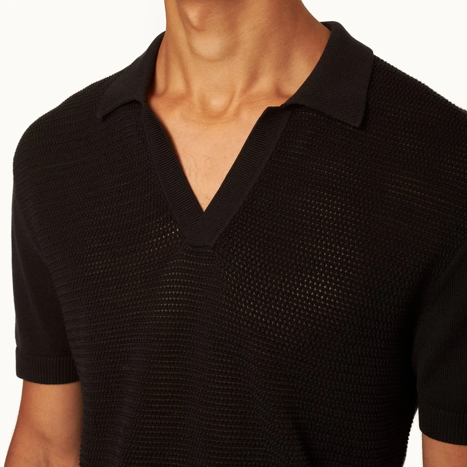 James Bond Tie Stitch Silk Cotton Polo Shirt - By Orlebar Brown
