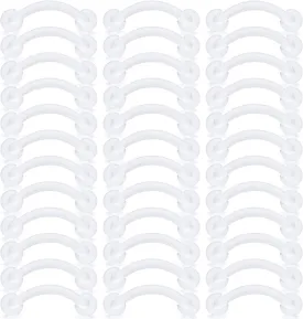 Kridzisw 16G Clear Plastic Curved Barbells Eyebrow Ring Snake Eyes Tongue Rings Acrylic Bioflex Cartilage Helix Tragus Earrings Nipple Belly Lip Ring Piercing Retainer Length 6mm 8mm 10mm 12mm 36pcs