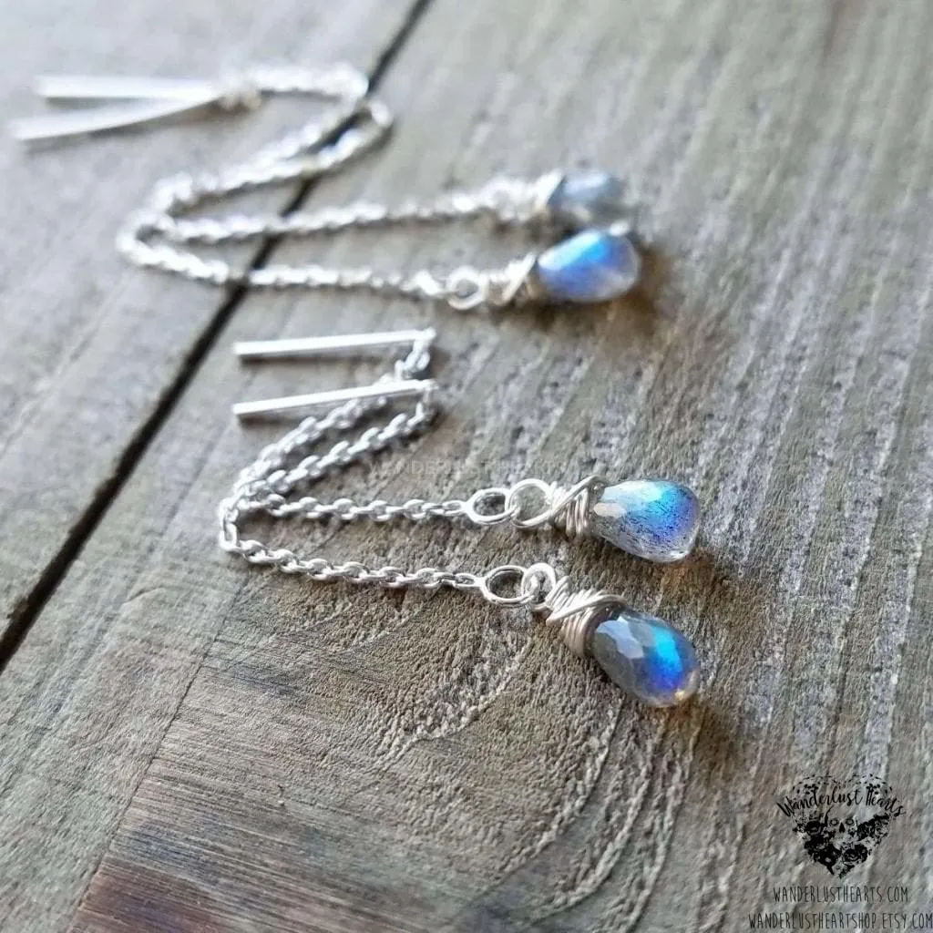 Labradorite drop Threaders