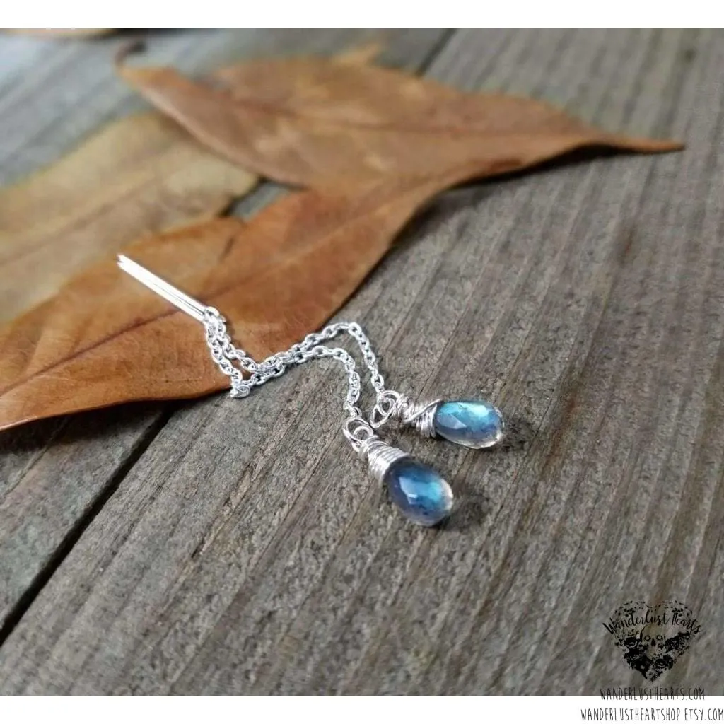 Labradorite drop Threaders