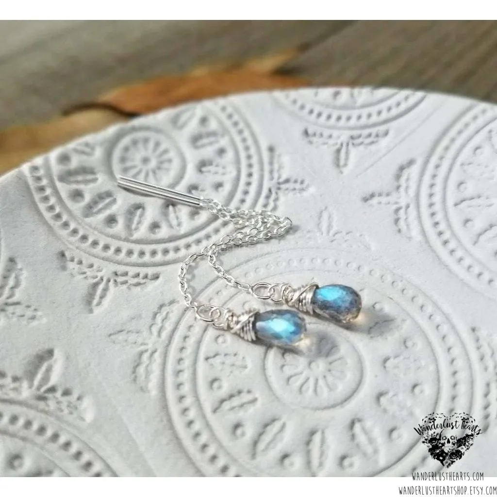 Labradorite drop Threaders