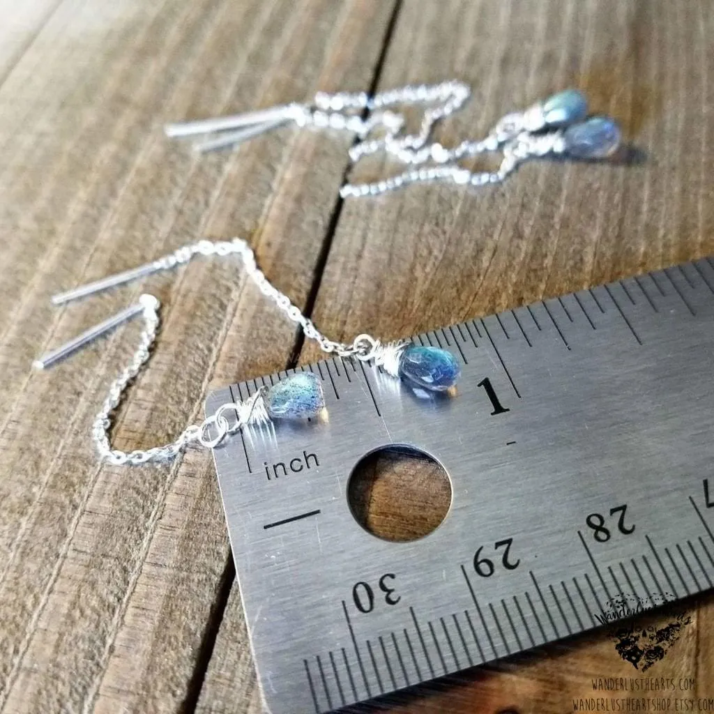 Labradorite drop Threaders