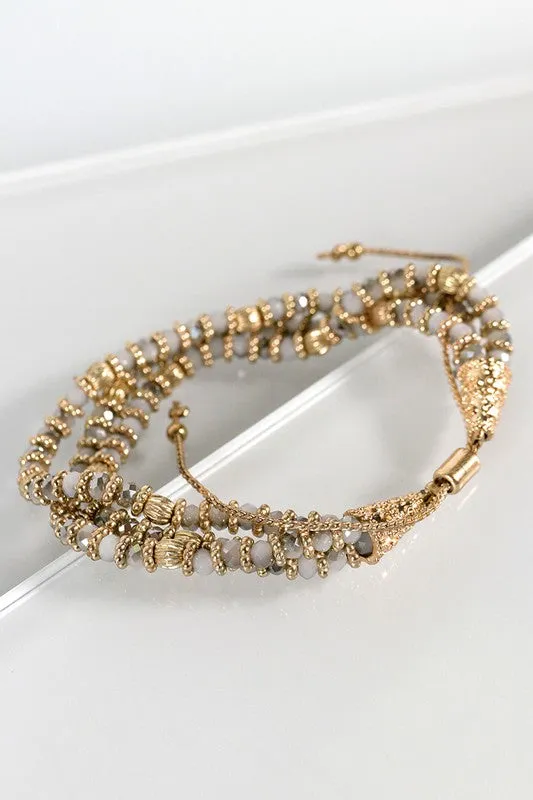 Layer Mix Beads drawstring Bracelet