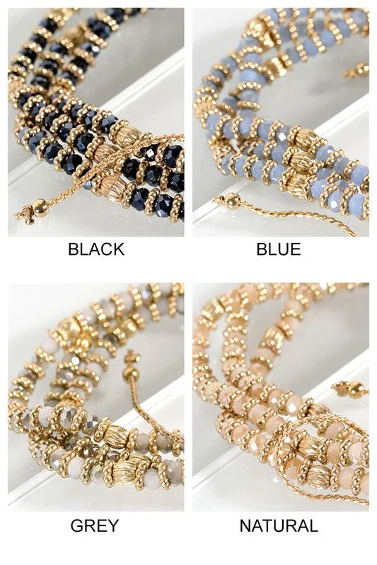 Layer Mix Beads drawstring Bracelet