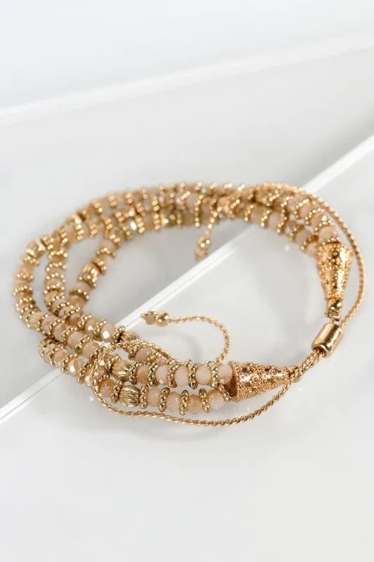 Layer Mix Beads drawstring Bracelet