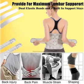 Lower Back Braces for Back Pain Relief - Compression Belt for Men & Women - Lumbar Support Waist Backbrace for Herniated Disc, Sciatica, Scoliosis - Breathable Mesh Design, Adjustable Straps (M, Gray)