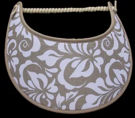 M345 Damask on Tan Sun Visor Trimmed in Tan
