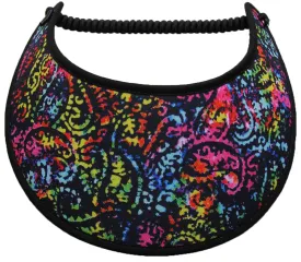 M640 Paisley Sun Visor in Assorted Bright Colors with Black Trim