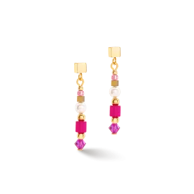 Magenta Square Earrings