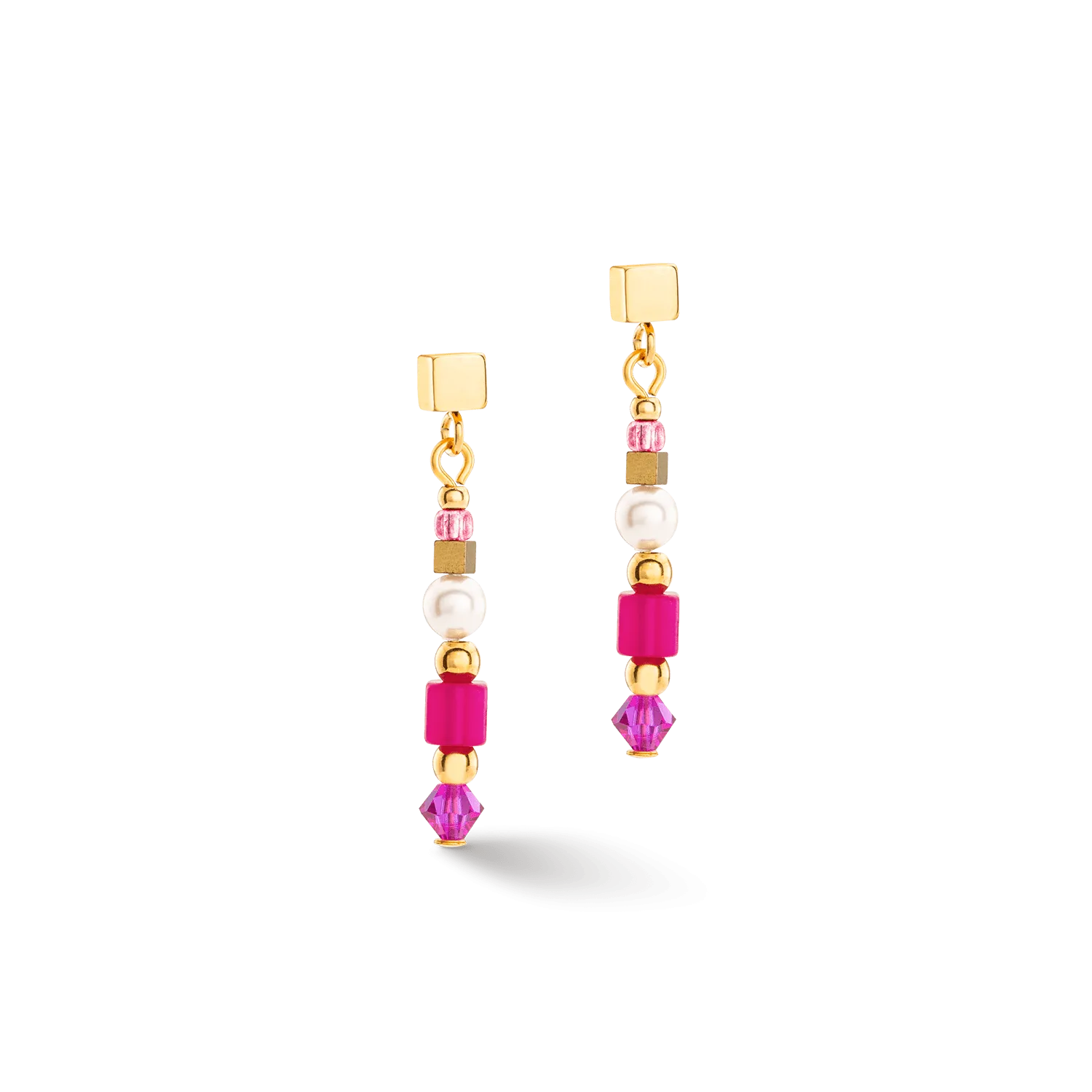 Magenta Square Earrings