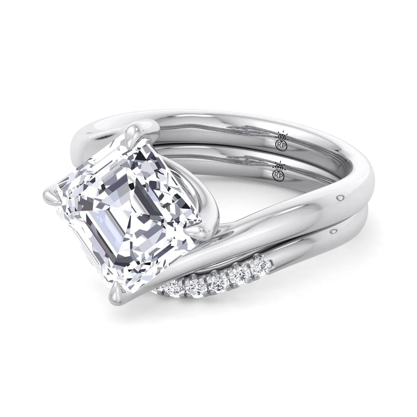 Marana - Matching Wedding Band with Curve (0.06 CT)
