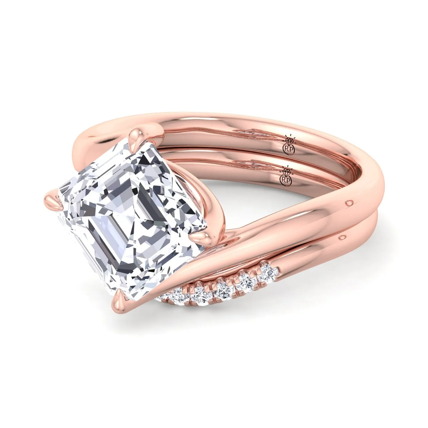 Marana - Matching Wedding Band with Curve (0.06 CT)
