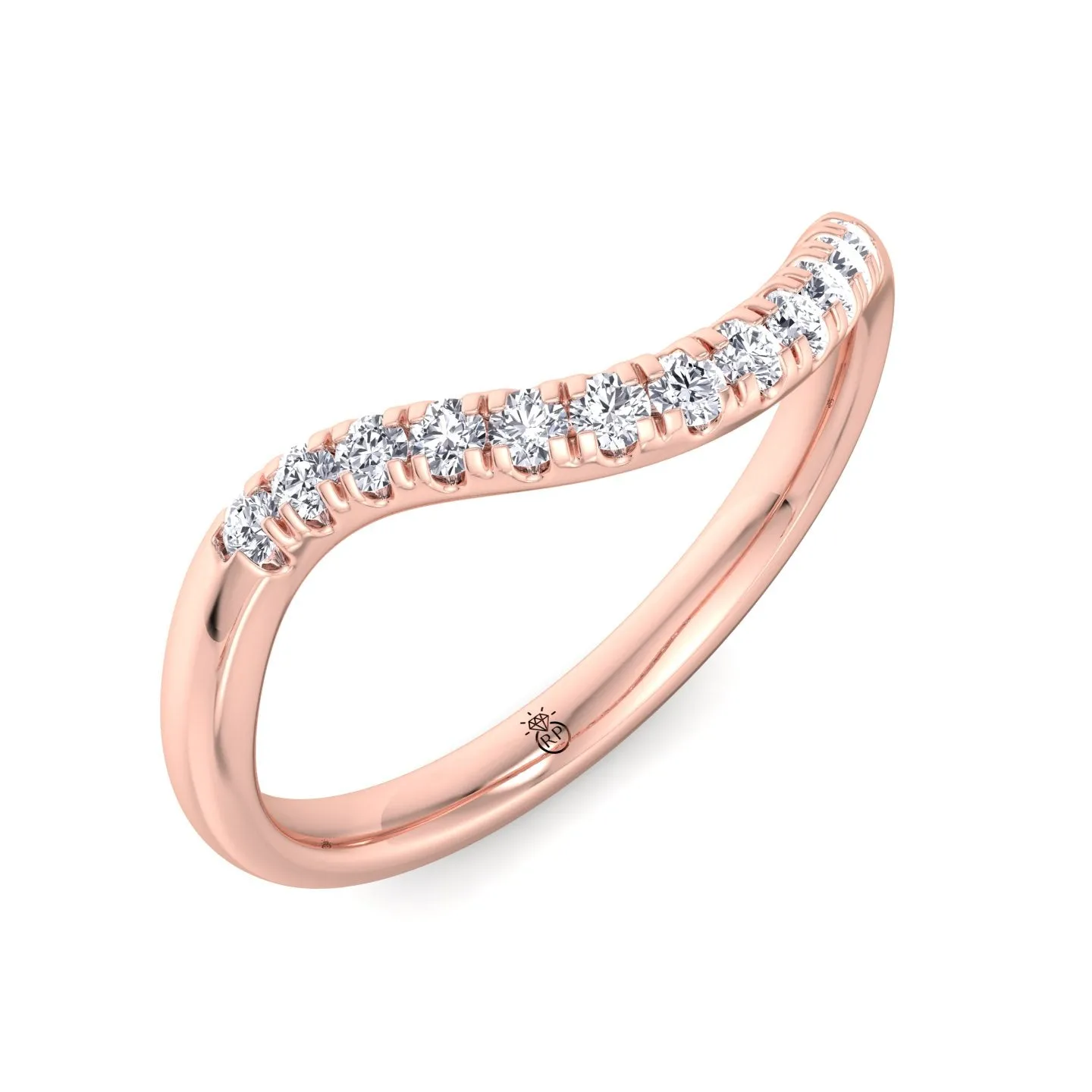 Marana - Matching Wedding Band with Curve (0.06 CT)