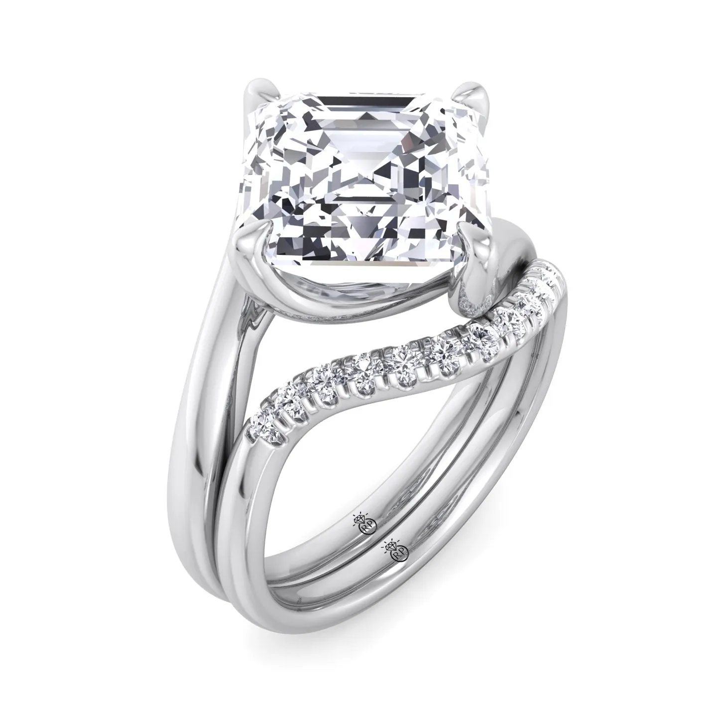 Marana - Matching Wedding Band with Curve (0.06 CT)