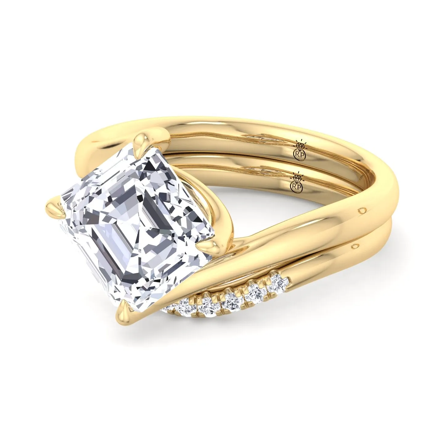 Marana - Matching Wedding Band with Curve (0.06 CT)