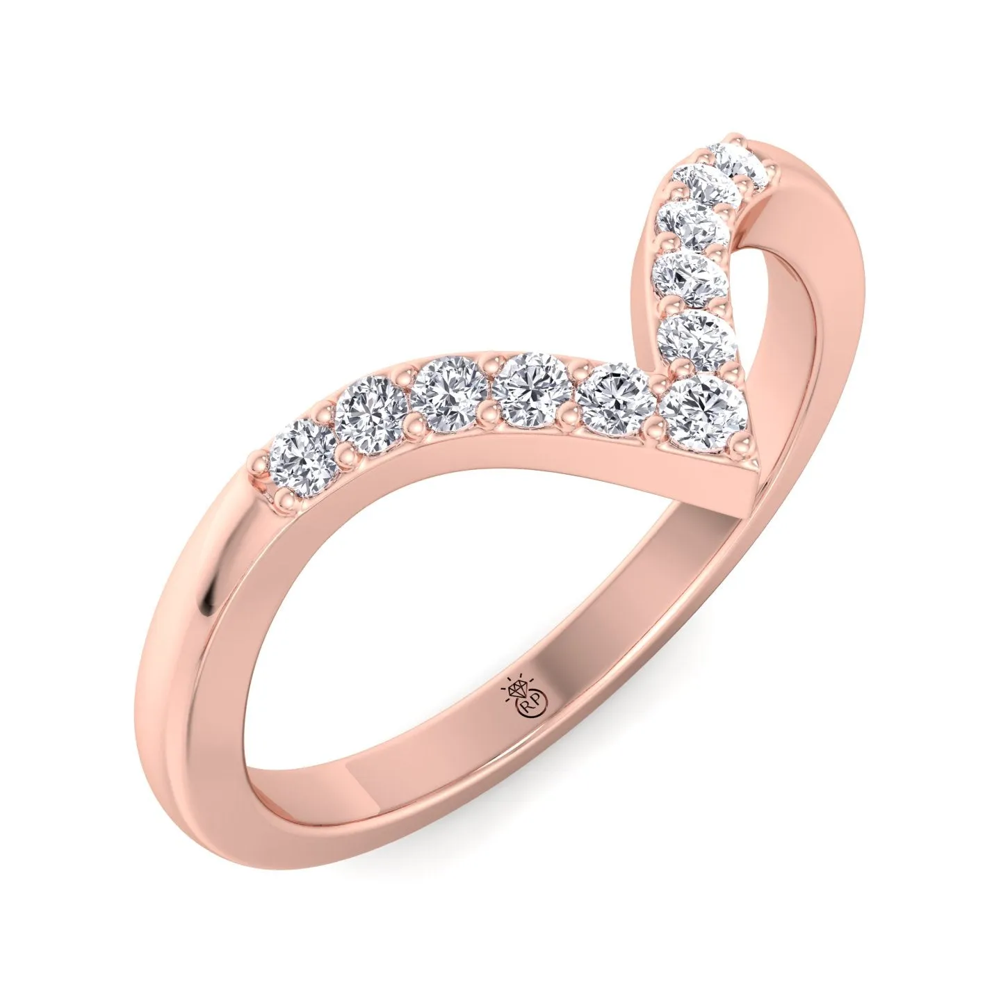 Mauritius - Matching Wedding Band with Curve (0.05 CT)