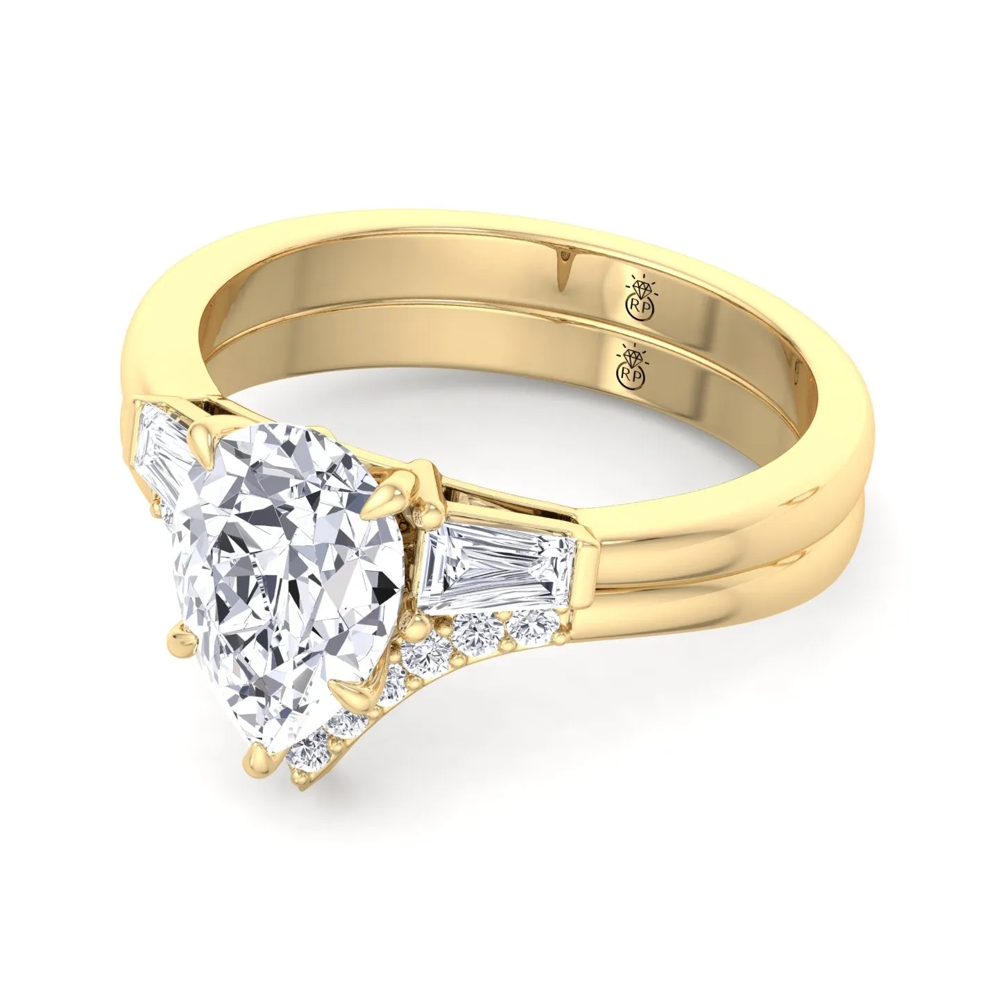 Mauritius - Matching Wedding Band with Curve (0.05 CT)