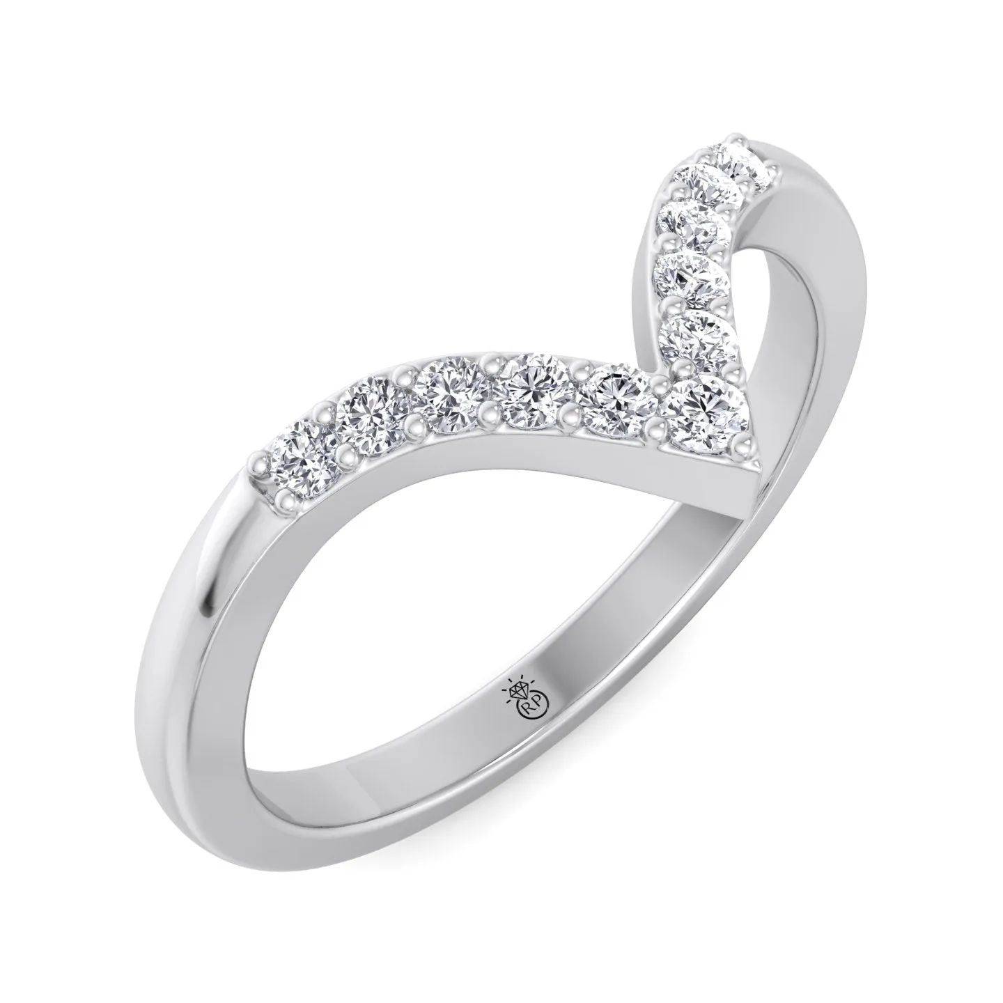 Mauritius - Matching Wedding Band with Curve (0.05 CT)