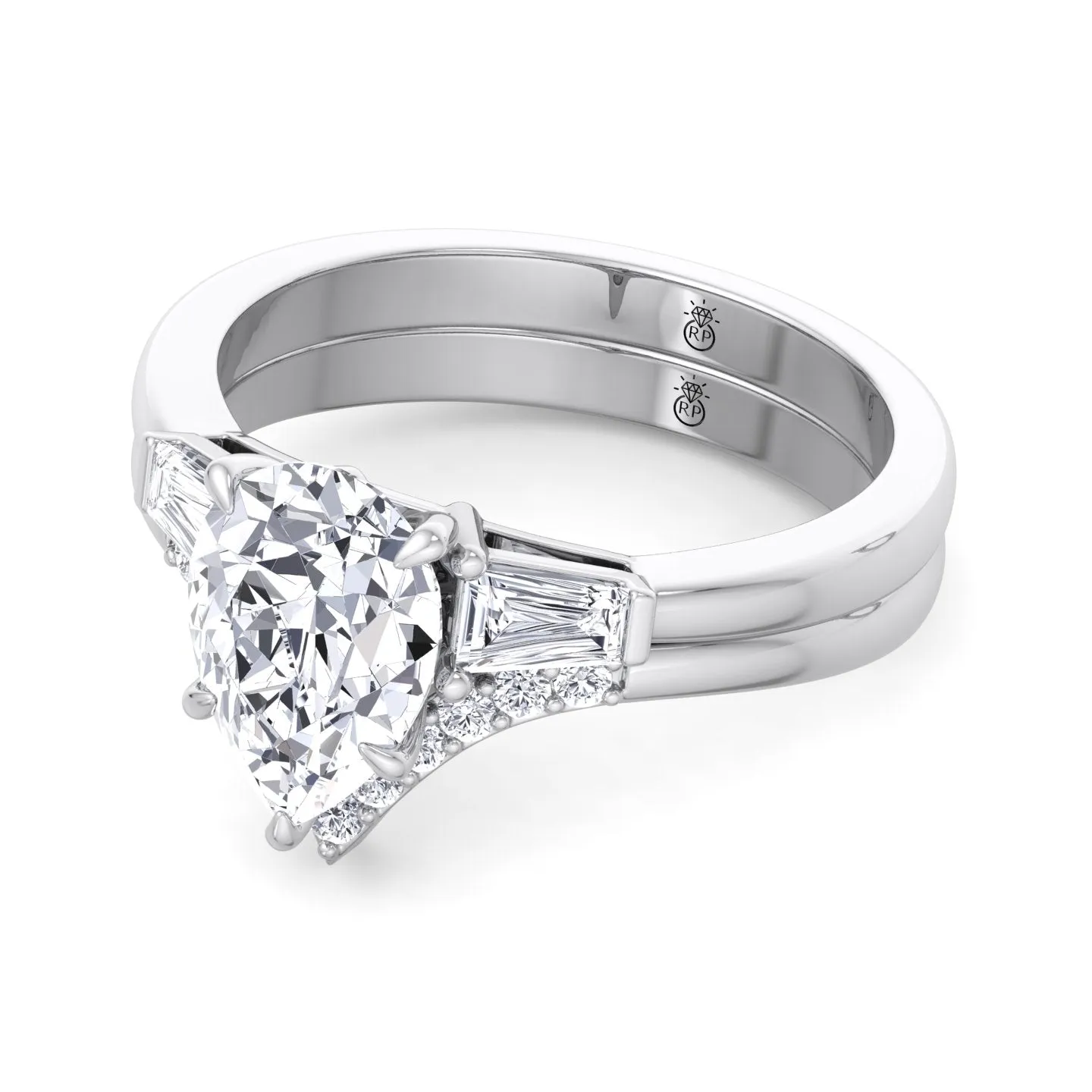 Mauritius - Matching Wedding Band with Curve (0.05 CT)