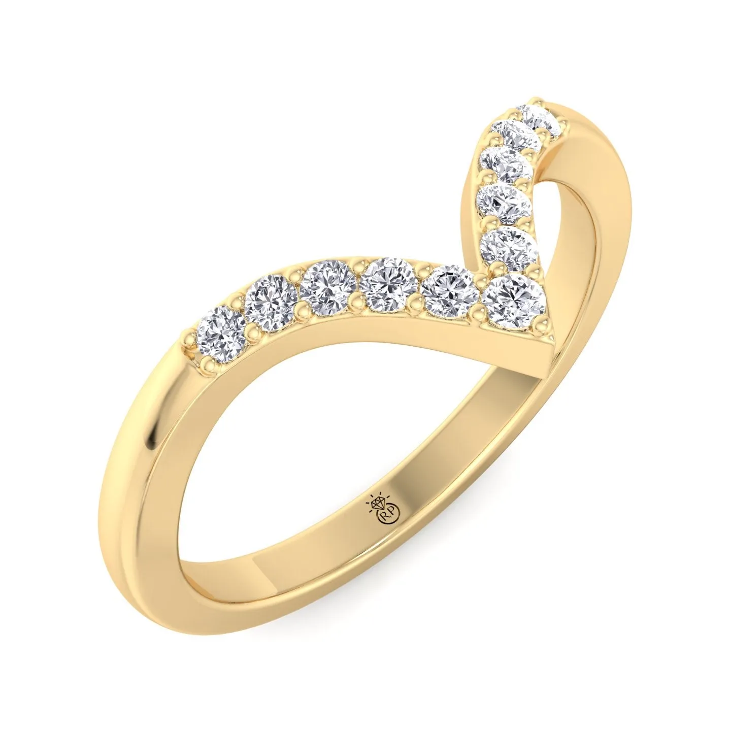 Mauritius - Matching Wedding Band with Curve (0.05 CT)