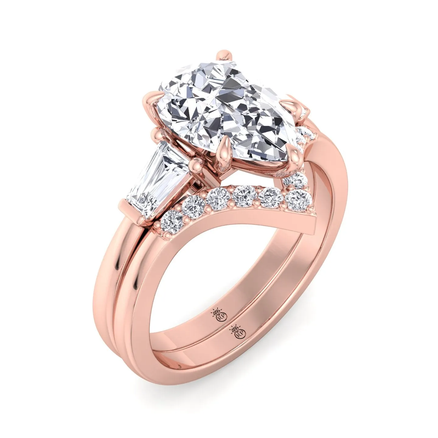 Mauritius - Matching Wedding Band with Curve (0.05 CT)