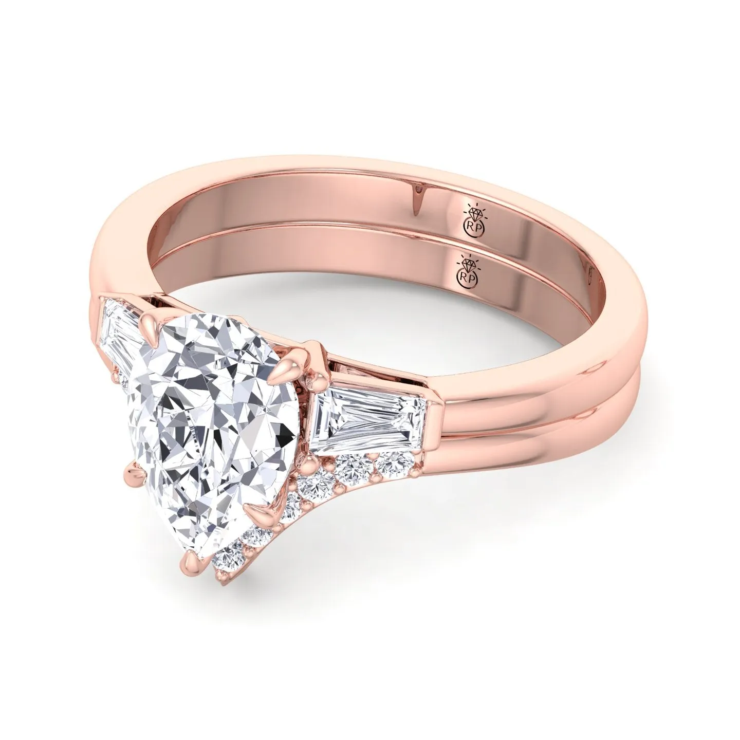 Mauritius - Matching Wedding Band with Curve (0.05 CT)