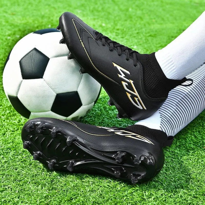 Men's Soccer Shoes Cleats Professional High-Top Athletic Turf Football Shoes Outdoor Indoor Professional Futsal Football Training Sneakers