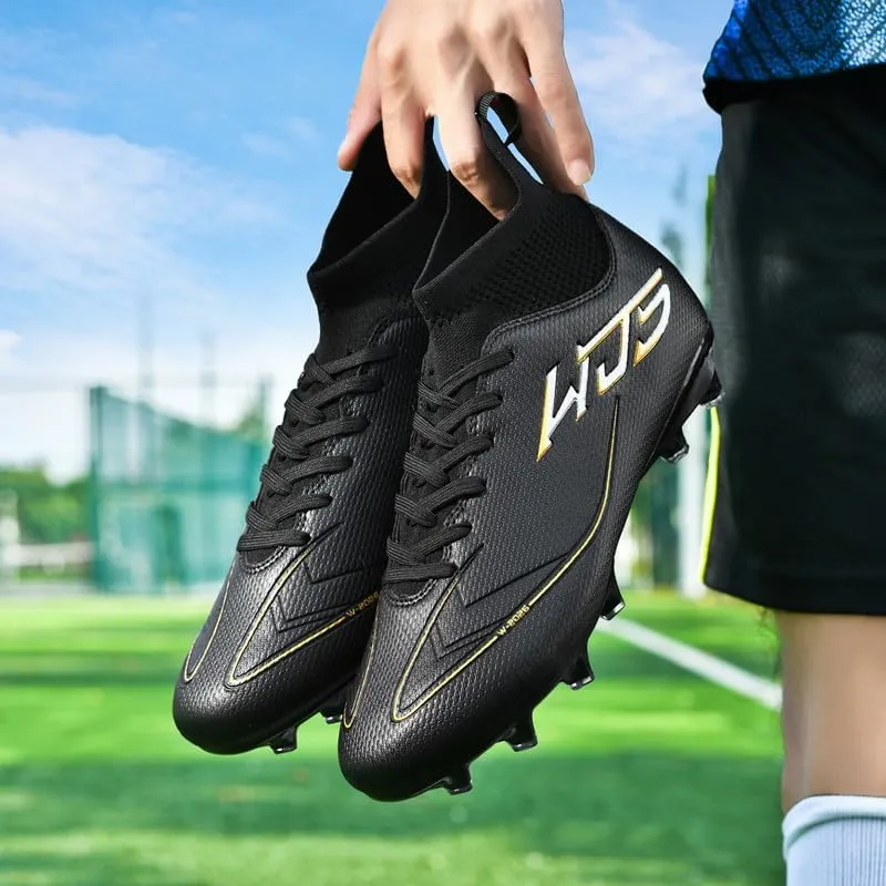 Men's Soccer Shoes Cleats Professional High-Top Athletic Turf Football Shoes Outdoor Indoor Professional Futsal Football Training Sneakers