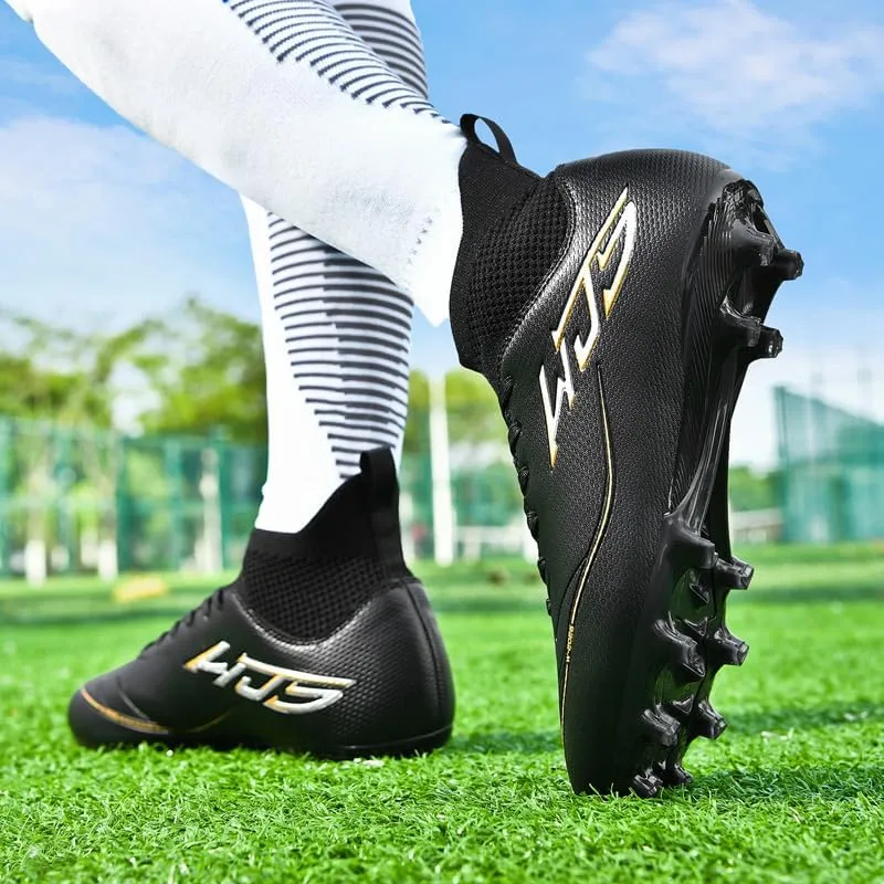 Men's Soccer Shoes Cleats Professional High-Top Athletic Turf Football Shoes Outdoor Indoor Professional Futsal Football Training Sneakers
