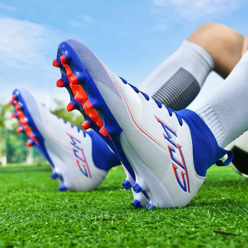 Men's Soccer Shoes Cleats Professional High-Top Athletic Turf Football Shoes Outdoor Indoor Professional Futsal Football Training Sneakers