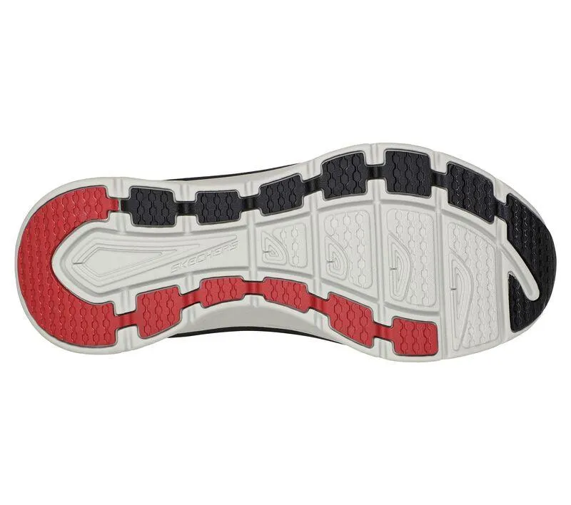 Men's Wide Fit Skechers 232364 Relaxed Fit Meerno D'lux Walker Trainers - Black/Red