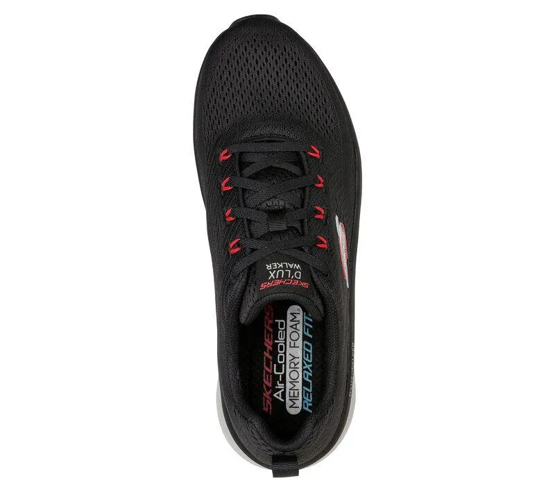 Men's Wide Fit Skechers 232364 Relaxed Fit Meerno D'lux Walker Trainers - Black/Red