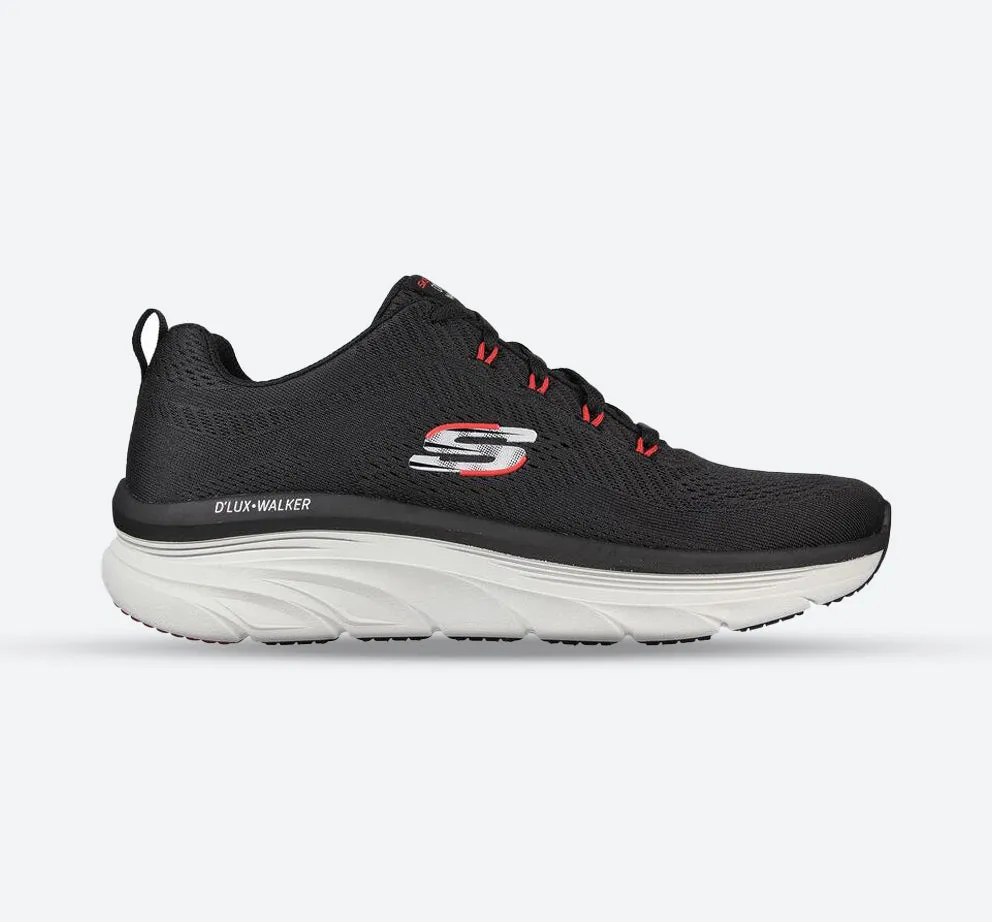 Men's Wide Fit Skechers 232364 Relaxed Fit Meerno D'lux Walker Trainers - Black/Red