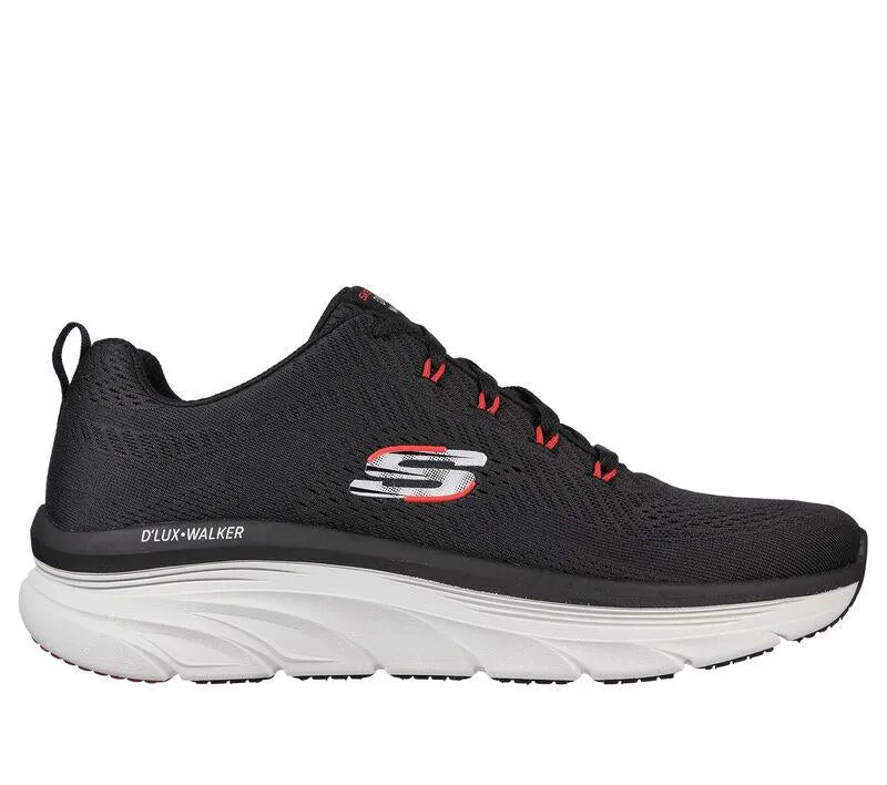 Men's Wide Fit Skechers 232364 Relaxed Fit Meerno D'lux Walker Trainers - Black/Red