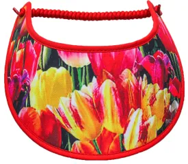 N Red & Yellow Tulips are in Full Bloom on Red Sun Visor