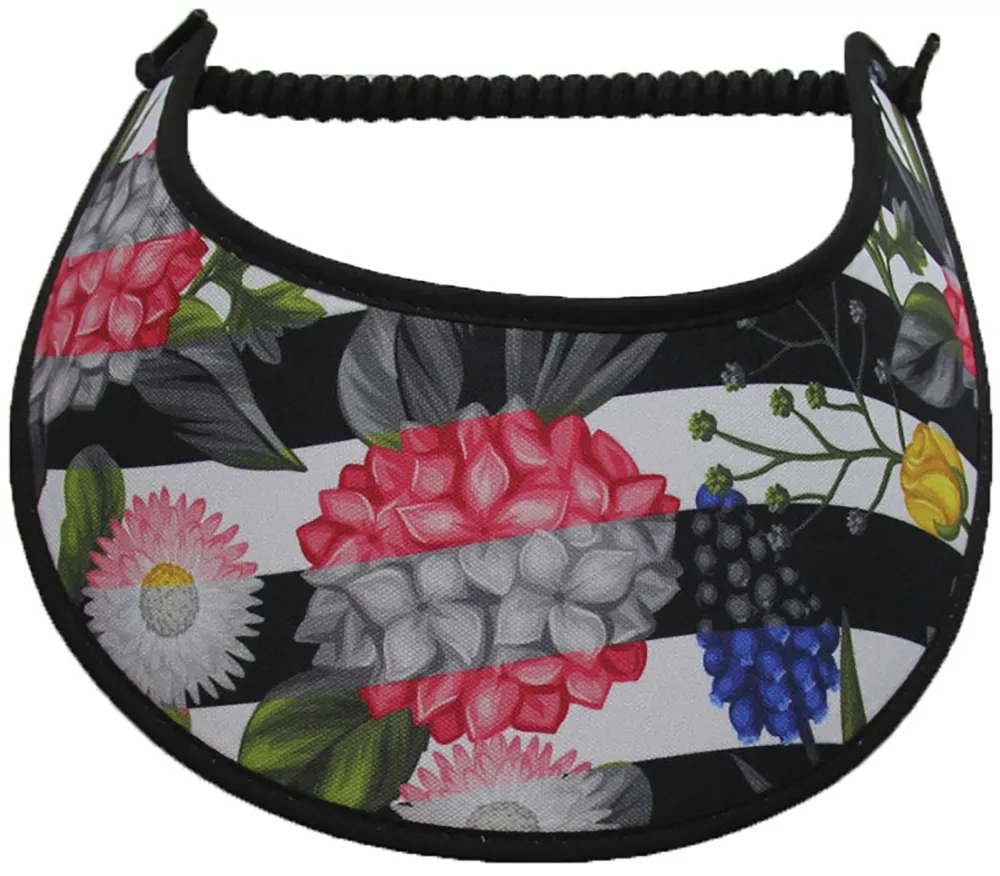 N610 Floral and Berry Sun Visor with Black Trim