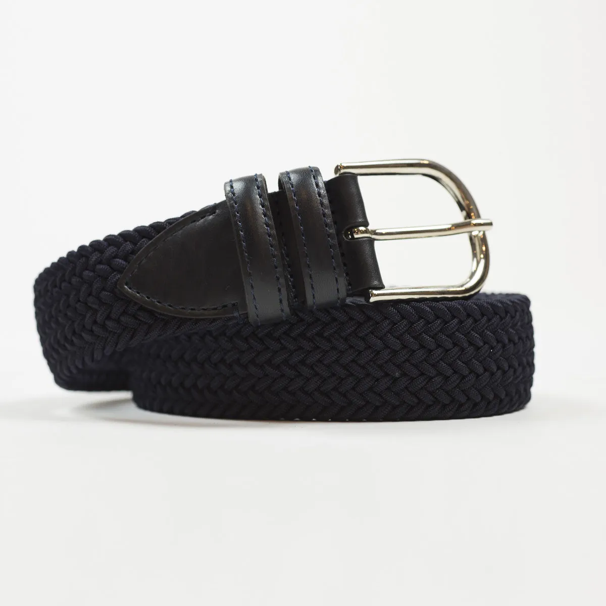 Navy "intreccio" elastic woven belt