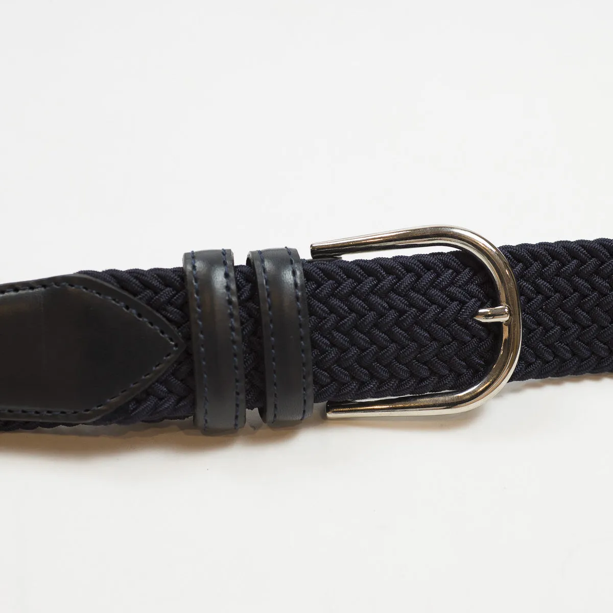 Navy "intreccio" elastic woven belt