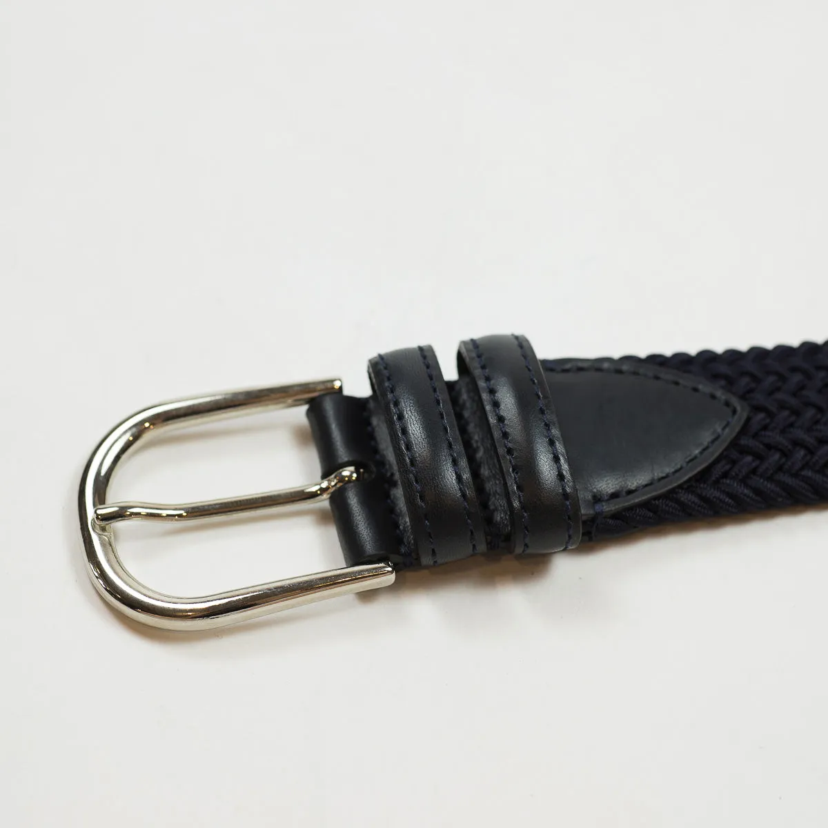 Navy "intreccio" elastic woven belt