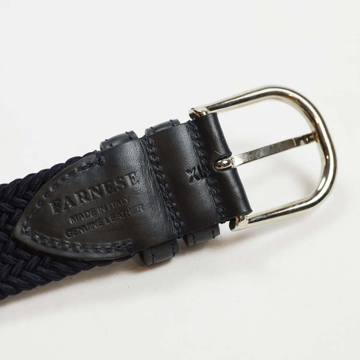 Navy "intreccio" elastic woven belt