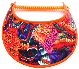 Orange Butterfly Wing Sun Visor with Pink and Purple Accents