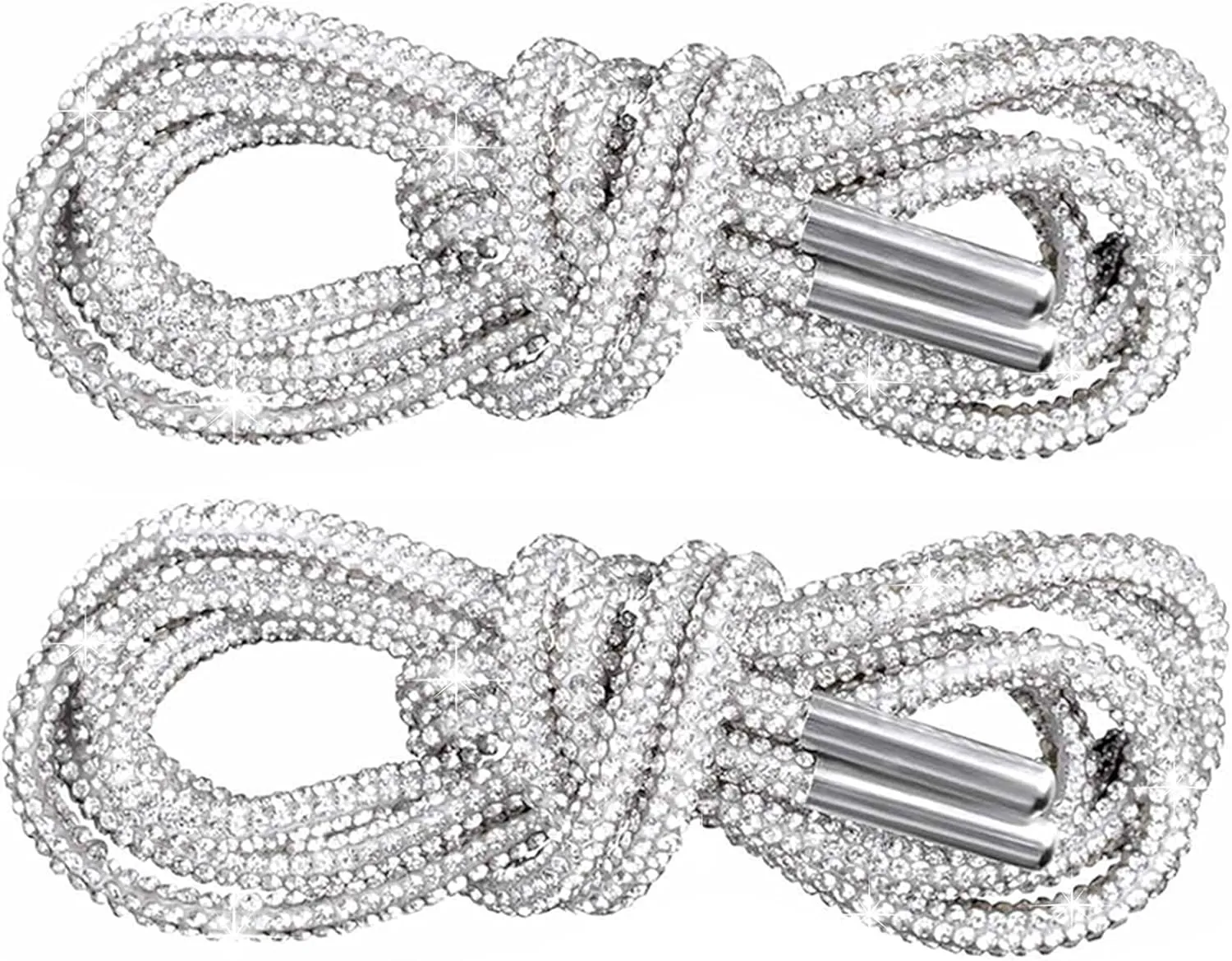 PAGOW Rhinestone Glitter Ropes, Crystal Bling Bling Shiny Round Shoe Laces for Sneakers, Drawstring Cords Replacement