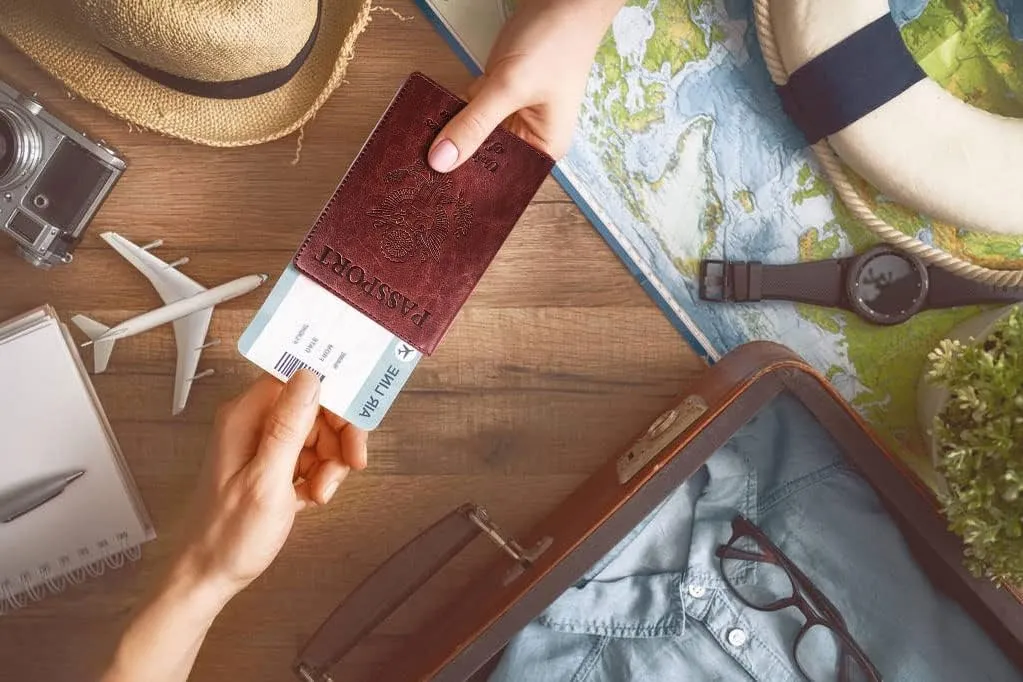 Passport Holder Cover Wallet Case RFID Blocking Leather Card Slot Travel Accessories Documents Organizer Protector for Women Men, Brown